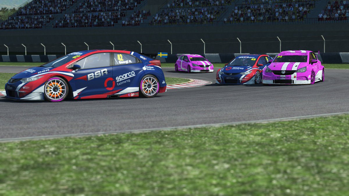 GOTeam_Racing's tweet photo. Last night @GPVWC #ITC2 round at Zhuhai was a close fight with @TCSOff_eRacing. Overall a good round for Oliver scoring points in all races ad finishing p4 in last race. Georgi had to come back from an incident and got caught in the middle field #GOTeam #BreastCancerAwareness https://t.co/UY9JNtZUm5