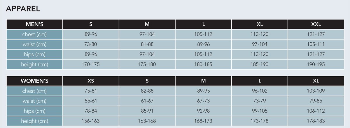 Mizuno Size Chart