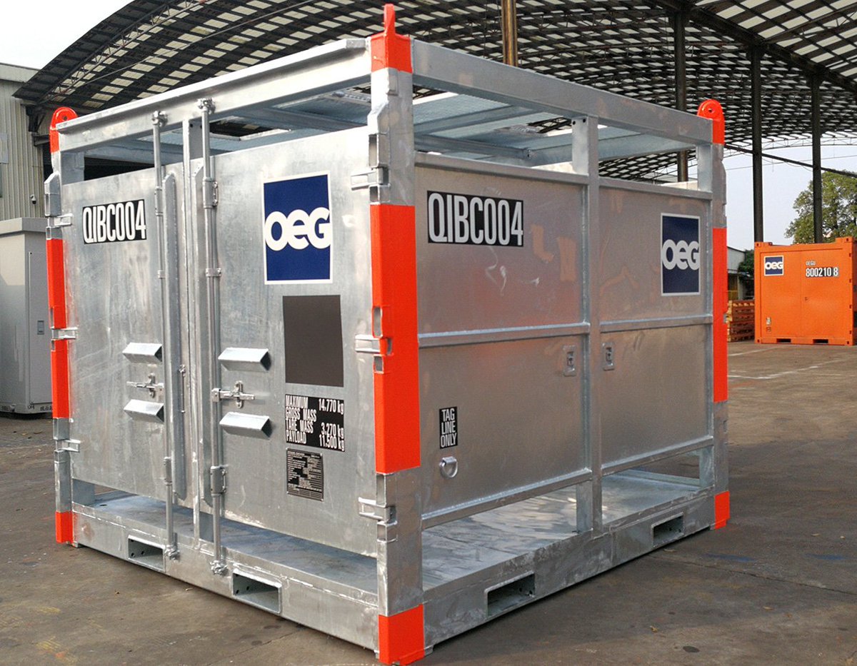 OEG_EnergyGroup's tweet photo. New to our fleet of carriers, a galvanised Quad IBC Carrier designed &amp; built to #DNV271, ideal for carrying Intermediate Bulk Containers (IBCs) as well as heavy drummed products. Full specification here - https://t.co/r8U11DI4ad #offshore #oilandgas #CCU #DNVCCU #rental #sale https://t.co/HgtgQnxzQ0