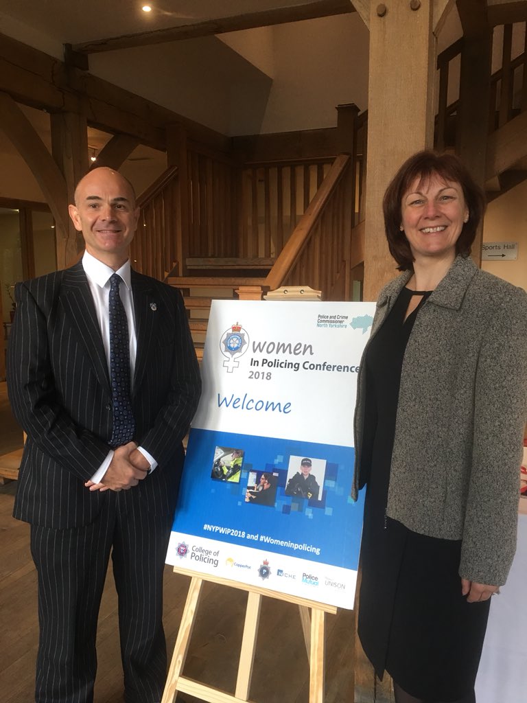 PTCentres's tweet photo. Pleased to be briefing about the many benefits of the PTC and SGPCT at the very important forum of NYP Women in Policing Conference today.  Patrick Cairns CEO PTC is pictured with CC Lisa Winward, who is also a committed PTC and SGPCT Trustee #womeninpolicing #NYPWiP2018. https://t.co/uR5T5F5t83