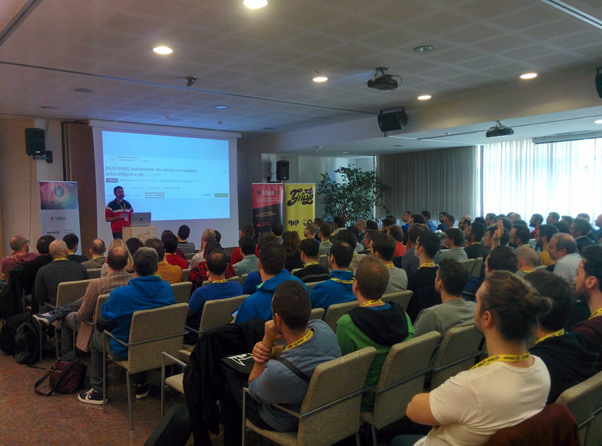 dlondero's tweet image. .@SamueleLilli on stage at #symfonydayit with his talk &quot;Autowire all the things!&quot;