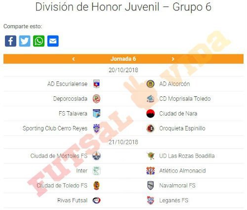 🆕 A partir de esta jornada informaremos también de los horarios, resultados y clasificación del Grupo 6 de #DHJN 👉 futsalvida.com/competiciones/…

Agradeceremos que los equipos nos etiqueten en sus tuits con los resultados finales o nos informen a través de whatsapp (601.305.284) 👍