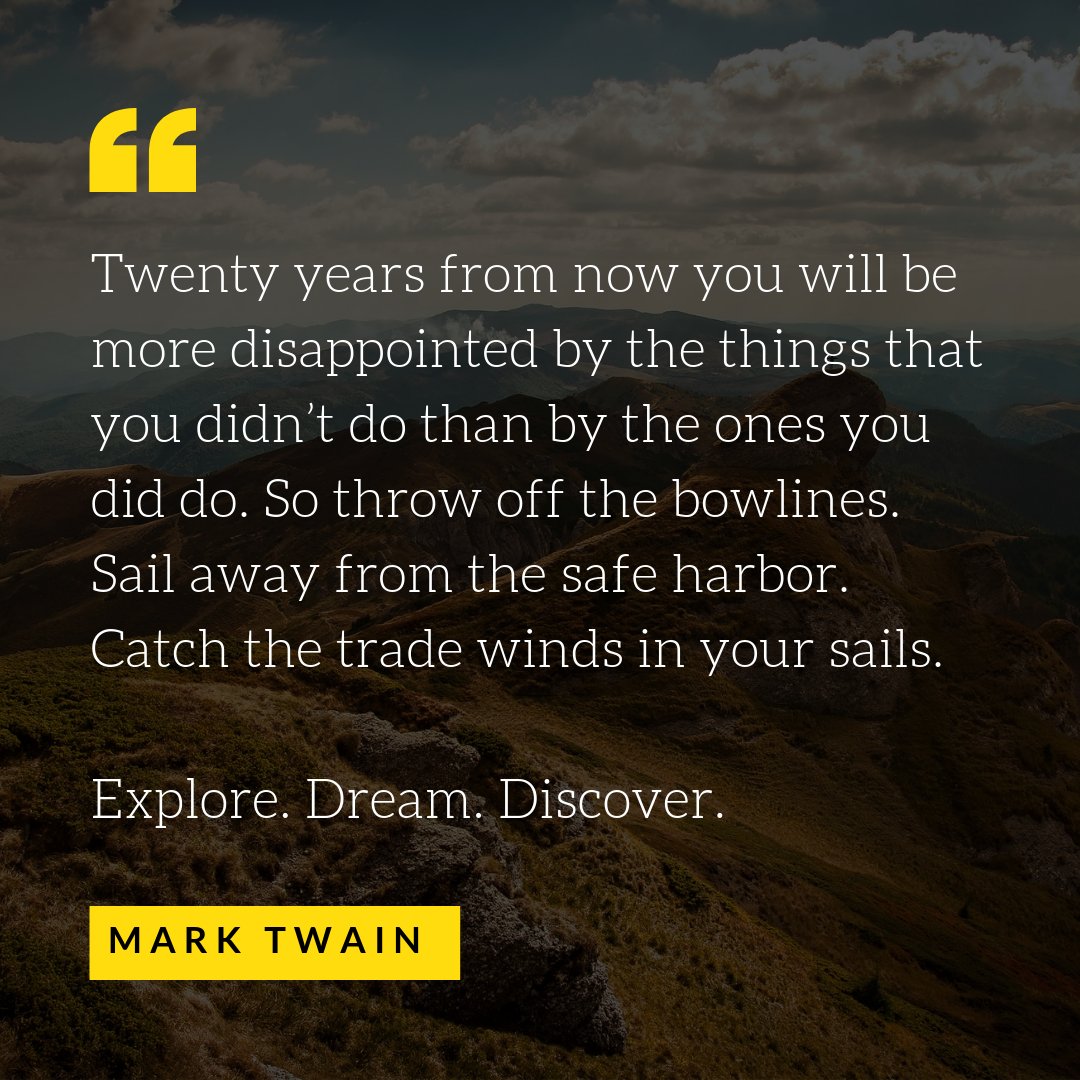jobscareersmag's tweet image. Explore. Dream. Discover.
What are you waiting for? Go out there and find your dream goal!
Life is too short to worry about what will happen. Do your best and believe in yourself... You can do it!
#marktwainquotes #lifeisshort #workmore #DreamBig
