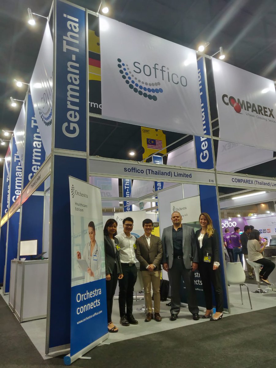 soffico_GmbH's tweet photo. We are excited to meet you at our amazing #soffico booth in Hall 8, Booth E18. Come by and get in touch with our team and products! Special Thanks to GTCC for their effort, time &amp; support! #cebitasean #gtcc #digitalfuture https://t.co/Ar1YdEJf11