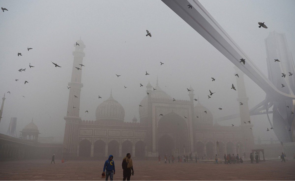 Specifierau's tweet photo. Filtration towers have been designed to absorb the smog of Delhi 
https://t.co/aBngUbeLvQ https://t.co/2NLkmBDAes