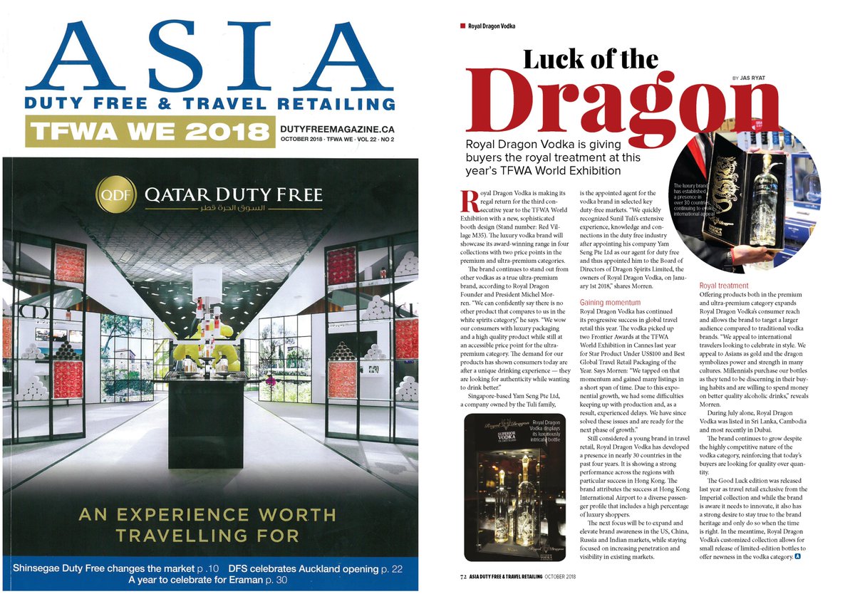 Royal Dragon Vodka Featured in the Asia Duty-Free &amp; Travel Retailing Magazine.

Please visit issuu.com/globalmarketin… for more details.