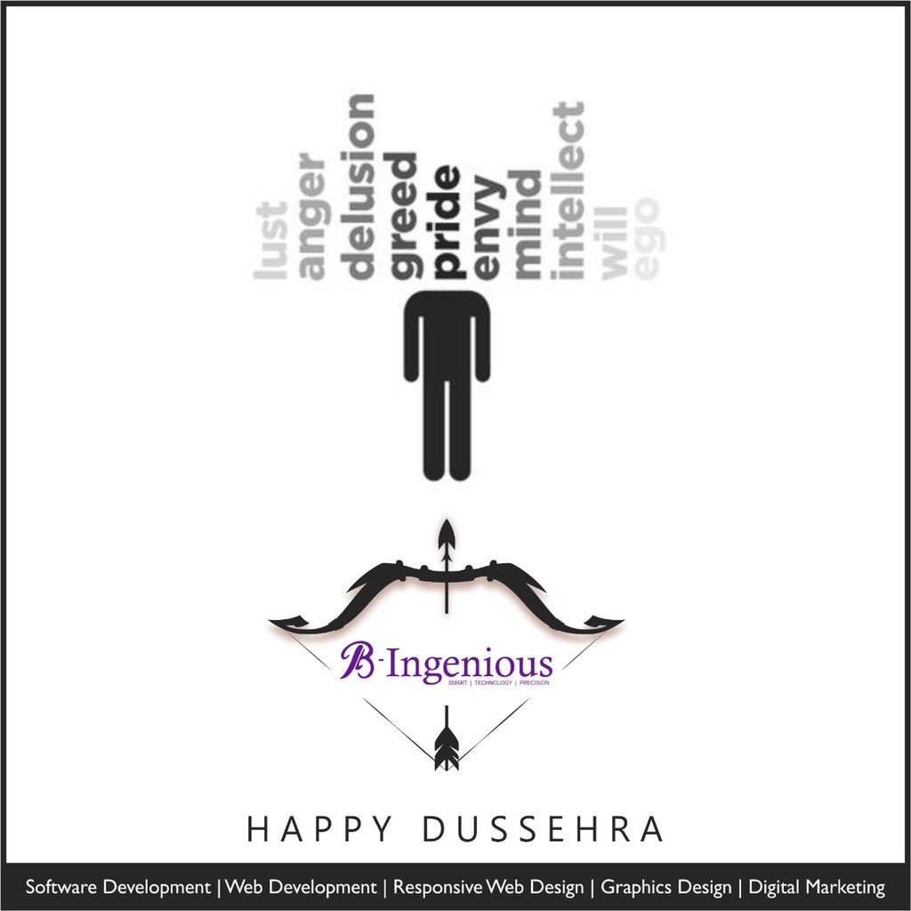 bingeniousIT's tweet photo. #Victory of #truth over evil. Happy #dushera #dushera2018 #softwaredevelopment #softwaredesign #webdesign #webdesigining #webdevelopment #digitalmarketing
#graphicsdesign #customizedsoftwaredevelopment #responsivewebdesign #ingenious #bingenious https://t.co/o05LVfiRg9