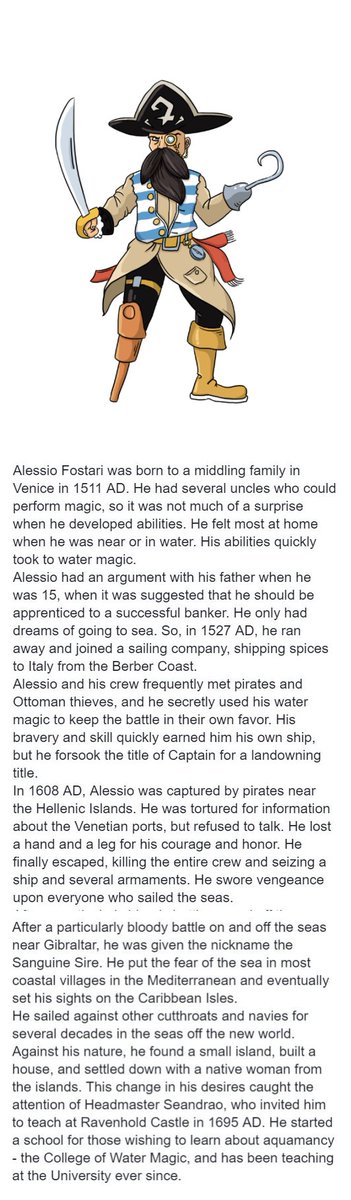 Professor Introduction: Mr. Alessio Fostari, master of water magic, traveler, story teller and sailor. #RavenholdCastle