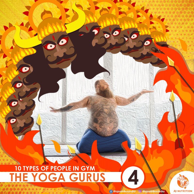 AJnutrition_In's tweet photo. Some people just forget the difference between Lifting and Yoga!!! Tag those Yoga pros who do Yoga in gym😬
#AJNutrition #HappyDussehra #exercise #HappyDussehra2018 https://t.co/X5K7UQxbUV