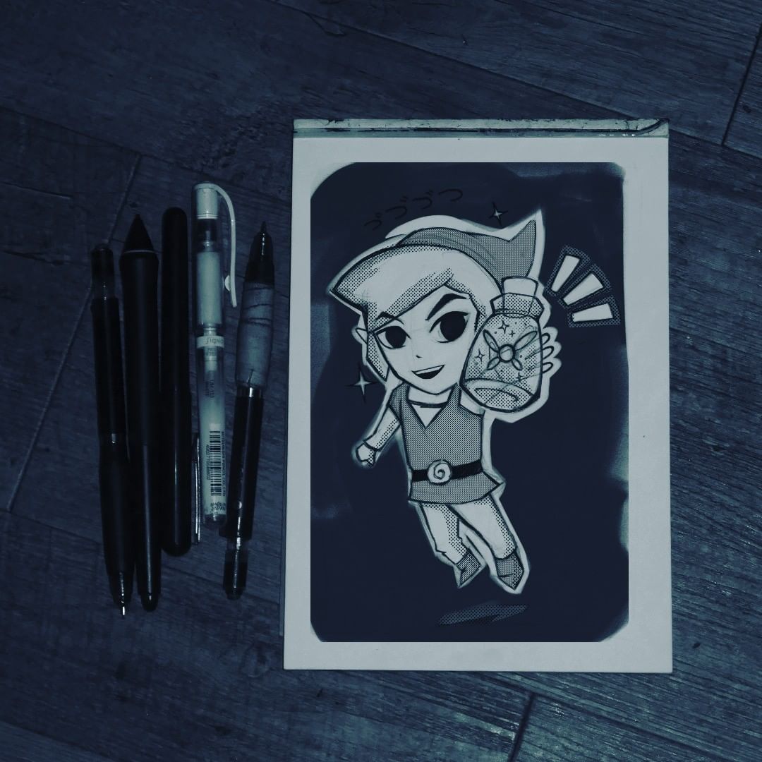Ryouke_'s tweet photo. #18 Botlle
#inktober #Inktober2018 #InktobERRR #frenchInktober #thefrenchinktober #thefrenchinktober2018 #benjinktober #XenMoiKiXenToi #UneRéalisationPhilppeLacheau #anime #manga #nintendo #zelda #link #ganon #botlle #windaker #axolot #Jodorowsky #dune #dormir #jeveuxdormir https://t.co/WJHCV1pYny