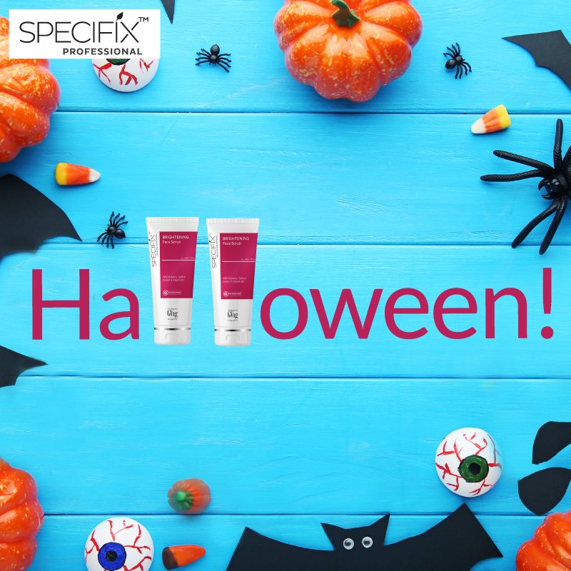 Prep-up for one a kind halloween this year with #SpecifixProfessional. Scrub off all your dullness with our Skin Brightening Face Scrub. 

#SpecifixProfessional #Skincare #Halloween