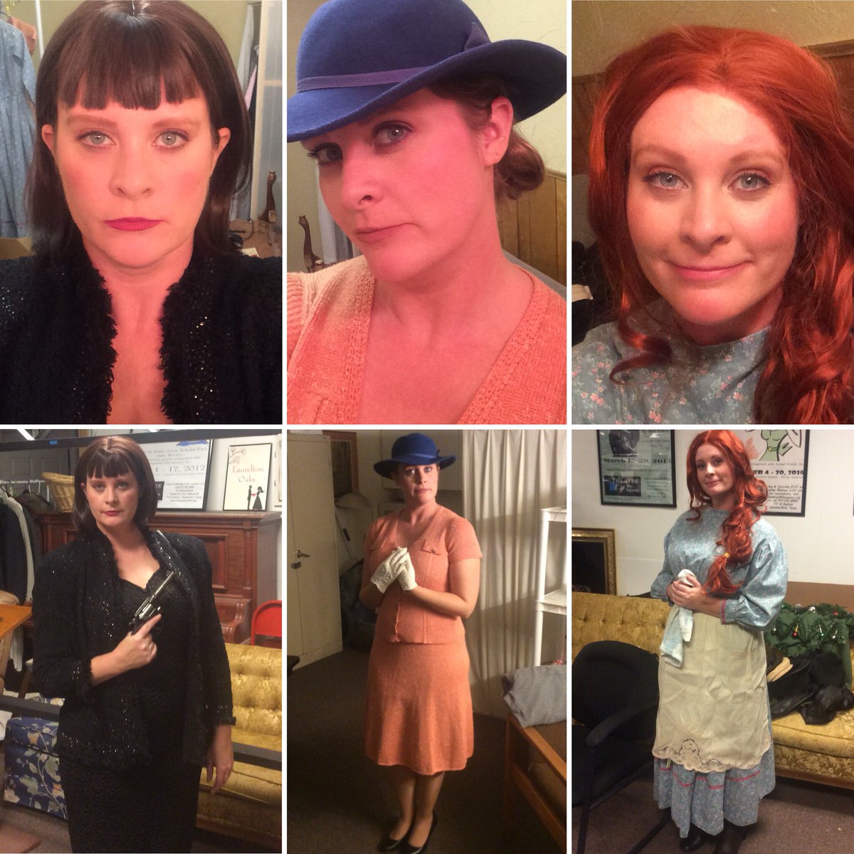 LauraLWatsonTX's tweet photo. Are you an Annabella, a Margaret, or a Pamela? “The Woman” in The 39 Steps at Theatre off the Square in Weatherford. #simplyastoryteller #lauraLwatson #thespianthursday #thespian #workingactor #theatreoffthesquare #weatherford #totsweatherford #the39steps #quickchange https://t.co/DdkhmYZXvk