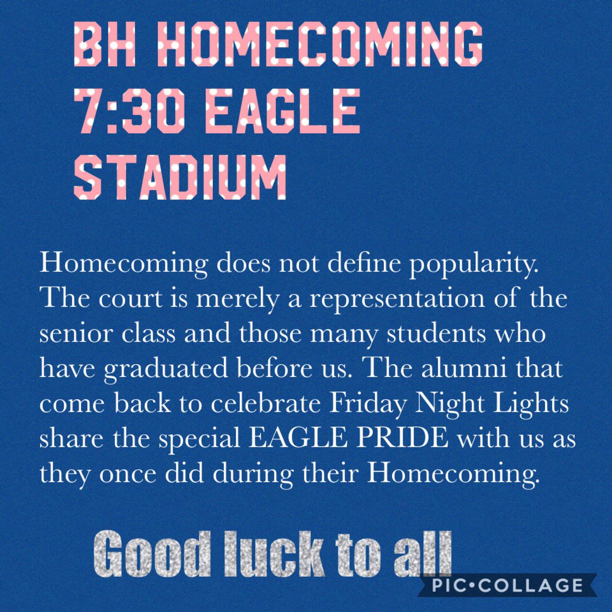BHHS_Cheer's tweet photo. Homecoming on the Hill! Best night of season! Come cheer our boys to a victory! BH vs Vidor! #eaglenation #Hoco2018 https://t.co/nvKvMeZGmB