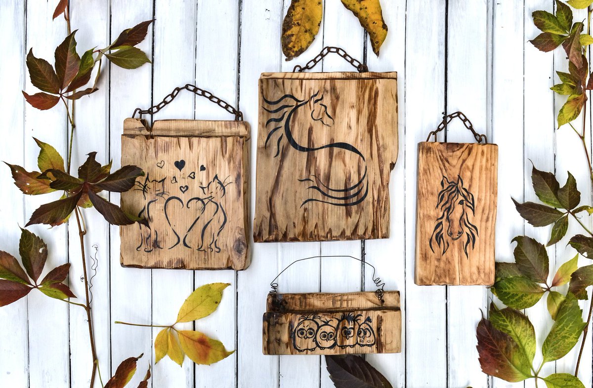 NikolsWorld's tweet photo. Hand painted wooden animal sign, stylized horse cats and bird hanging, reclaimed rustic wooden sign for animal lovers. #etsy #housewares #homedecor #rusticdecor #smallhanging #cutesign #woodsign #animaldecor #paintedanimals https://t.co/J6040yKd4T https://t.co/J22fCHh2YH