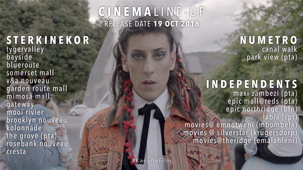 WilnaIce's tweet photo. #Kanariefilm begin vandag draai in teaters landswyd 🍿🎬
Gaan ondersteun hierdie film wat as #BesteFilm aangwys is by vanjaar se @kykNETtv @SilwerskermFees 🎬
Sterkte met jul openings naweek @marche_media 🙌
@schalkiebez @Germandt_G @FrannaJacobs @GerardRudolf @ChrisOlwagen https://t.co/bxm43NX6n4