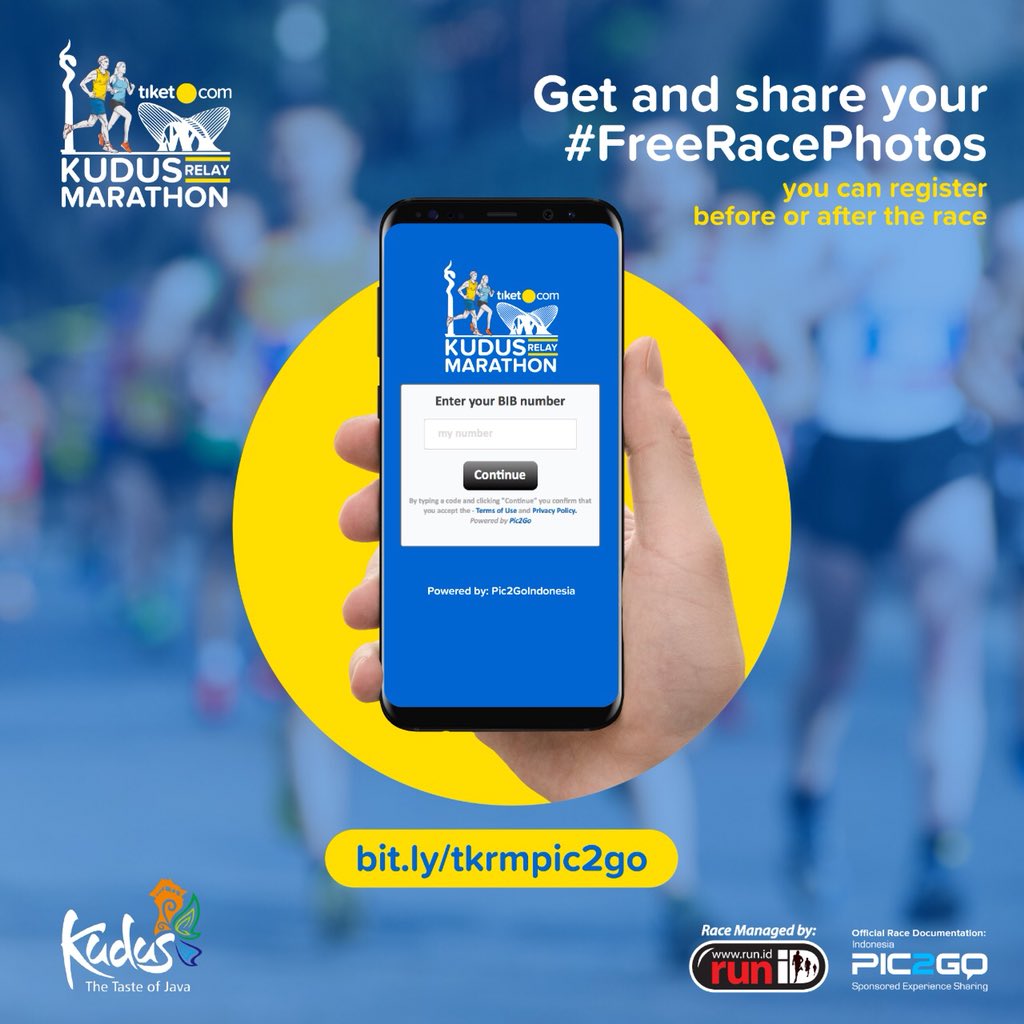 tkrm2018's tweet image. Hi Runners! Bagi yang sudah terdaftar di Tiket.com Kudus Relay Marathon, segera daftarkan no dada (bib) kamu untuk mendapatkan foto lomba di bit.ly/tkrmpic2go dengan mengikuti langkah-langkahnya.

tiket.com/TKRM
#tiketcomkudusrelaymarathon
#tkrm2018