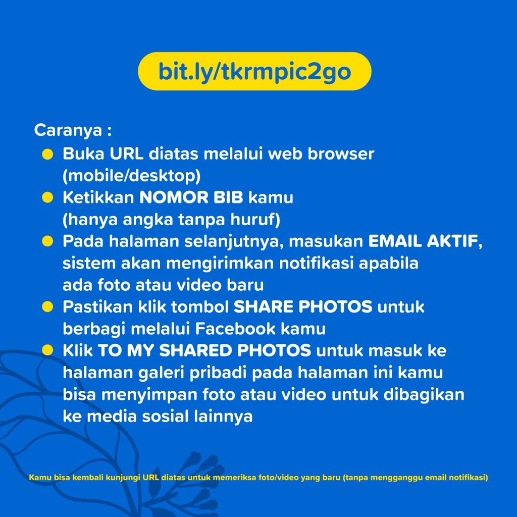 tkrm2018's tweet image. Hi Runners! Bagi yang sudah terdaftar di Tiket.com Kudus Relay Marathon, segera daftarkan no dada (bib) kamu untuk mendapatkan foto lomba di bit.ly/tkrmpic2go dengan mengikuti langkah-langkahnya.

tiket.com/TKRM
#tiketcomkudusrelaymarathon
#tkrm2018