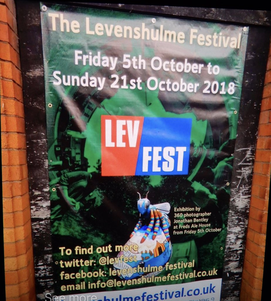 LevFred's tweet photo. Great launch of @Jonnybentley360 #Bee360 #Photo #Exhibition last night @LevFred #Levenshulme #beeinthecity as part of @levfest - Thanks to Anne Marie Kelly for lovely photos - Exhibition on til Sunday 21 October https://t.co/OK2w7Q7Zrr