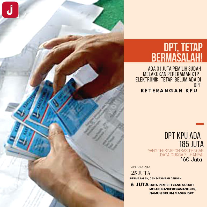 ZAEffendy's tweet photo. @udin_erudin93 @oma_ranny @AkunTofa @CakKhum @zarazettirazr @Ferdinand_Haean @KPU_ID Segera Usut dan Benahi #DPT31Juta #Pemilu2019 #Pilpres2019
Cc @bawaslu_RI https://t.co/rj9uH7TrGM