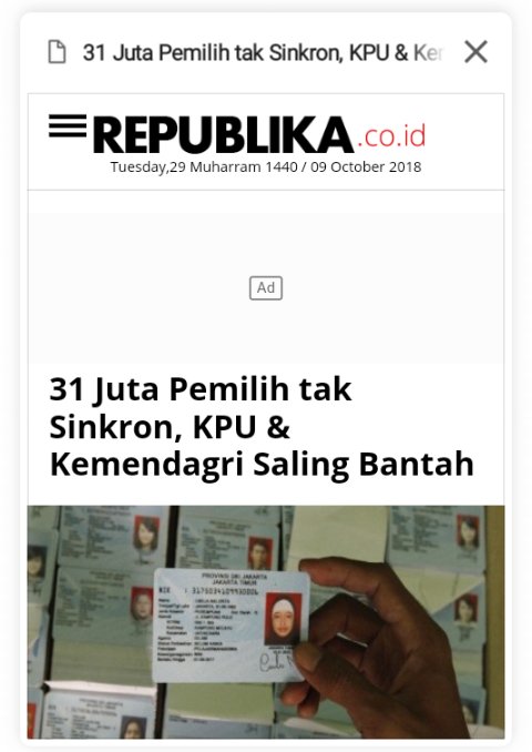 ZAEffendy's tweet photo. @udin_erudin93 @oma_ranny @AkunTofa @CakKhum @zarazettirazr @Ferdinand_Haean @KPU_ID Segera Usut dan Benahi #DPT31Juta #Pemilu2019 #Pilpres2019
Cc @bawaslu_RI https://t.co/rj9uH7TrGM
