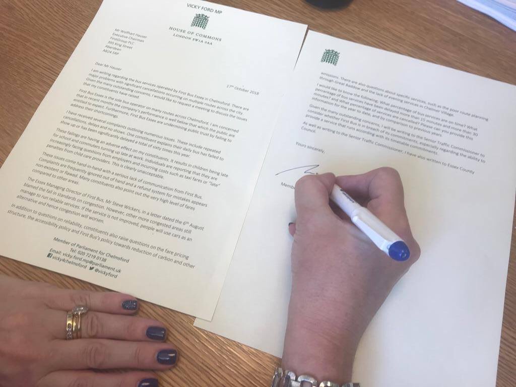 Dear @FirstEssex, you have now received damning open letters from two MPs <a href="/vickyford/">Vicky Ford</a> and <a href="/KemiBadenoch/">Kemi Badenoch</a> regarding your terrible service in recent months. Perhaps you could pen an open letter with an apology to your customers, by way of return? Or, heaven forbid, fix the problem!!!