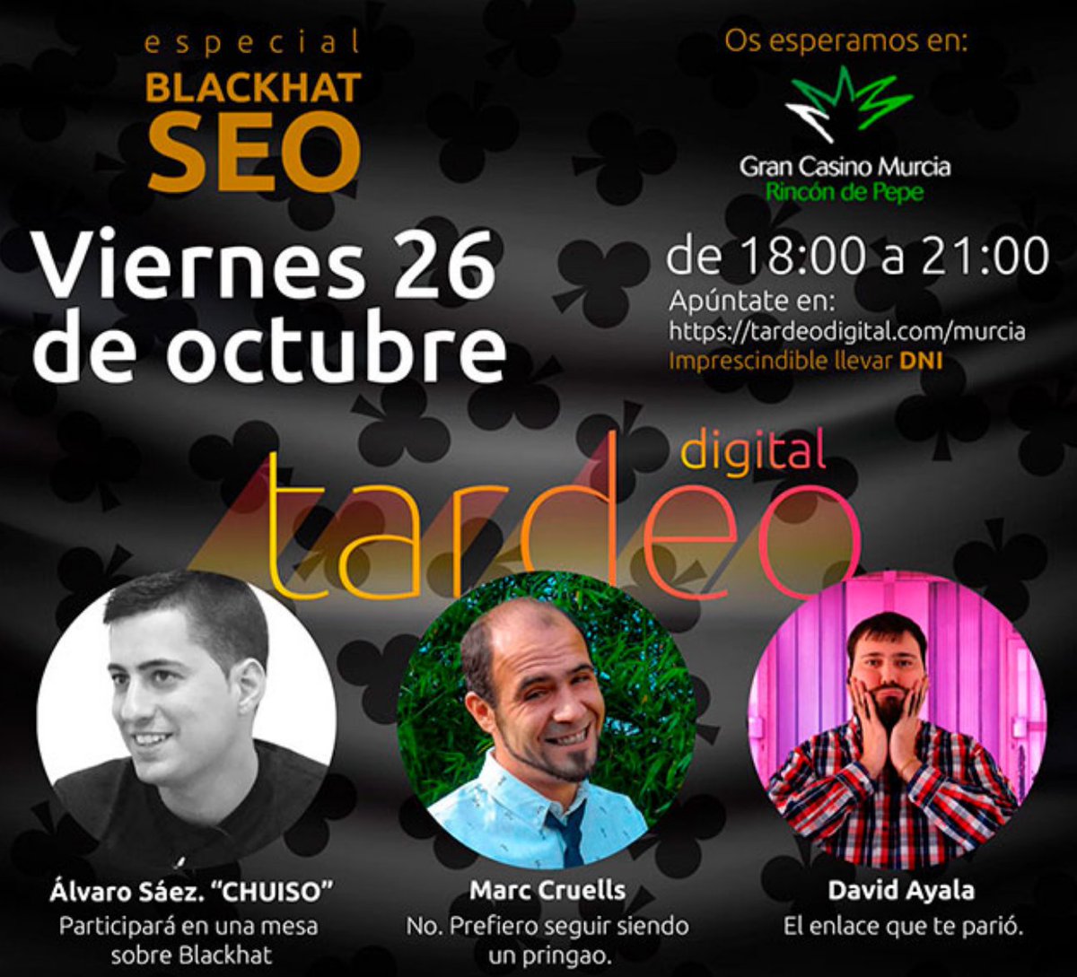 Events_flow's tweet image. MurciaSeo dedica un &apos;tardeo digital&apos; al &apos;black hat SEO&apos; bit.ly/2NJkR7H