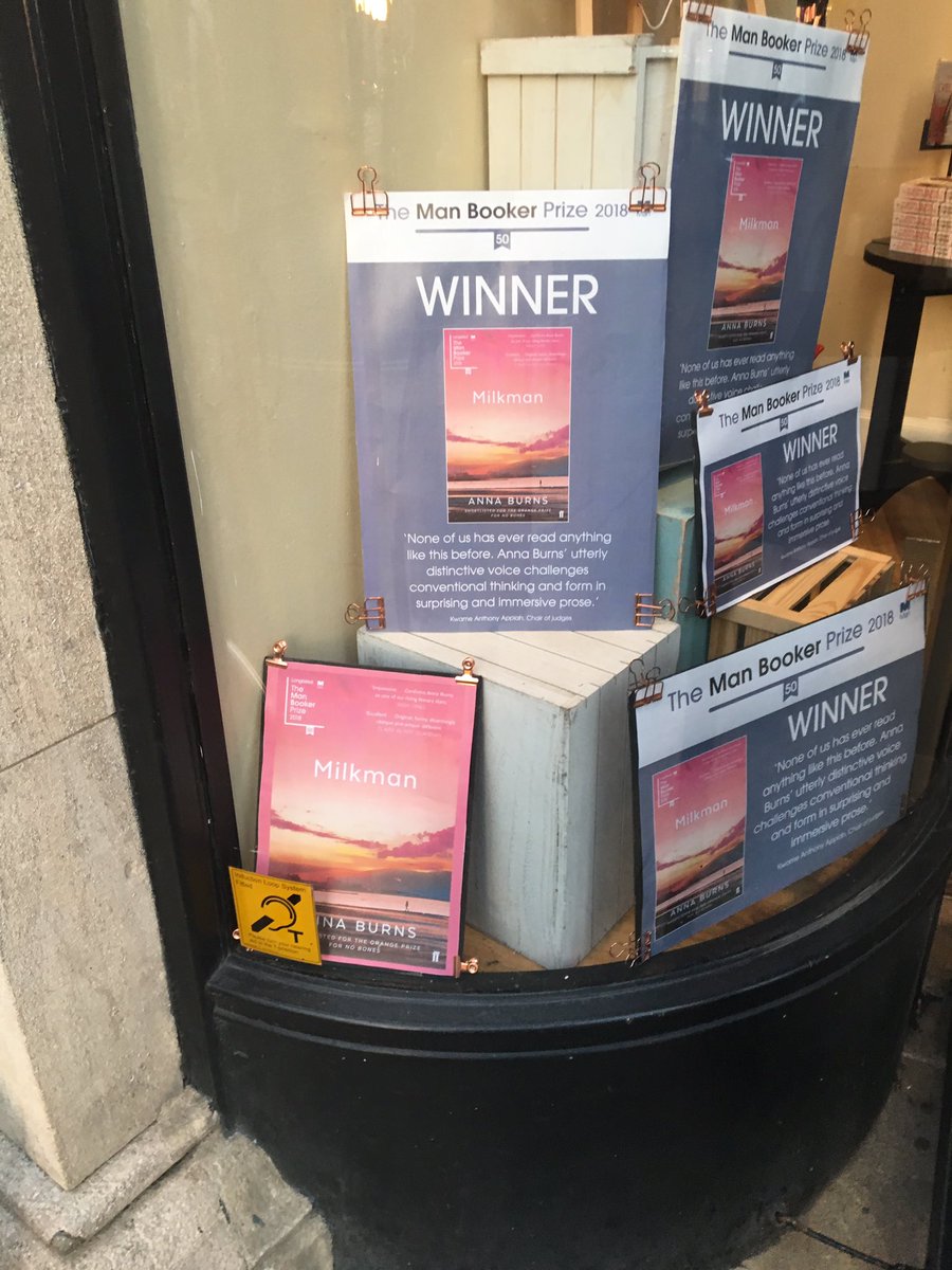 Dr Clare Hutton (@hutton_clare) on Twitter photo Milkman advertised in window. But no copies instore. Sold out with hours. This is the Booker effect. #ManBooker18 #ntdls <a href="/lboroenglish/">Loughborough English</a> Milkman advertised in window. But no copies instore. Sold out with hours. This is the Booker effect. #ManBooker18 #ntdls <a href="/lboroenglish/">Loughborough English</a>