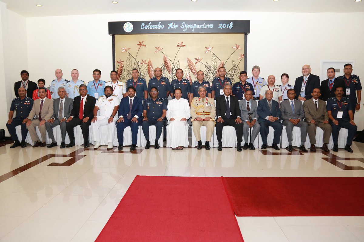SMODSriLanka's tweet photo. The 4th Colombo Air Symposium organized by #SriLanka Air Force held in Ratmalana under the auspices of H.E. the President @MaithripalaS under the theme ‘Air Strategy in Substantiating the Geo-Strategic Importance of Sri Lanka’.
#lka #MOD #MoDSL #SMoDSL #Defence #DefenceDiplomacy https://t.co/hG4AncbfLg