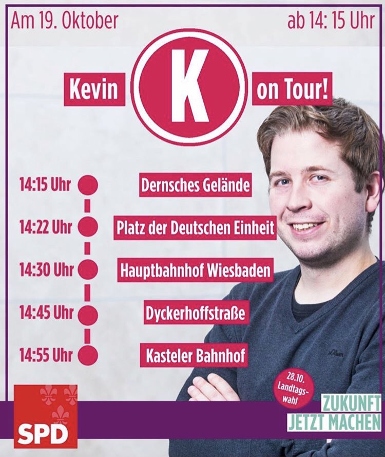 Dr. Patricia Eck (@drpatriciaeck) on Twitter photo Wann ihr bei unserer Fahrt Richtung Kastel mit @KuehniKev dazusteigen könnt, erfahrt ihr hier. Los geht es um 14:15 Uhr ab Dernsches Gelände #ltwhe18 #eck2018 <a href="/JusosWiesbaden/">Jusos Wiesbaden</a> @hessenSPD @spdwiesbaden Wann ihr bei unserer Fahrt Richtung Kastel mit @KuehniKev dazusteigen könnt, erfahrt ihr hier. Los geht es um 14:15 Uhr ab Dernsches Gelände #ltwhe18 #eck2018 <a href="/JusosWiesbaden/">Jusos Wiesbaden</a> @hessenSPD @spdwiesbaden