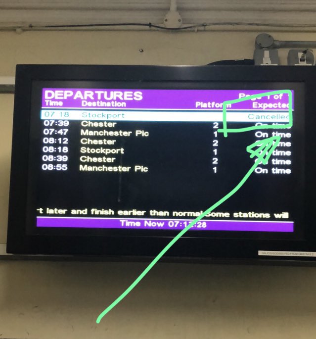 When you have 4 trains to catch on the one day you REALLY need <a href="/northernassist/">NORTHERN 🚆</a> to just do their jobs &amp; you see this when you arrive at the station... I know I’m back of the queue in terms of people you’ve let down this year but once again, take a bow for your incompetence! 👏👏👏
