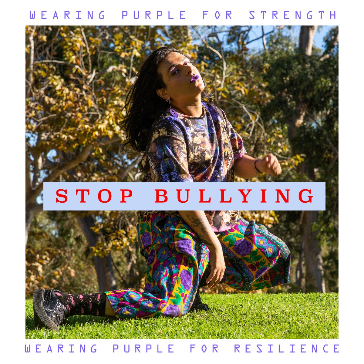 queerstorian's tweet photo. I reclaim my body/spirit, and the space around me, today and always. I wear purple to honor my QTPoC community and the LGBTQIA+ folk that aren’t here today. Rise up against queer and trans discrimination. < 3  #SpiritDay #GLAAD #GLAADSpiritDay #ucsd #lgbtqiaplus #muir #muirion https://t.co/MEedc0CLr3