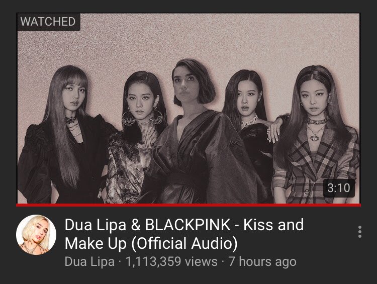 Blackpink Worldwide On Twitter Dua Lipa Blackpink Kiss And Make Up Official Audio Has Surpassed 5 1m Views In The First 24 Hours Currently Trending In More Than 100