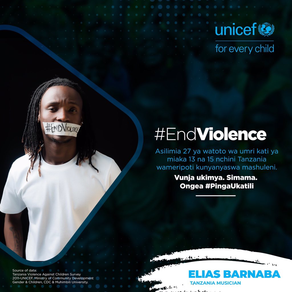 Break the silence. Stand up.Speak up!
.
#endviolence #PingaUkatili 🙏🏾.
.
📸 by @slidevisuals 
@unicef @uniceftanzania @unicefusa
