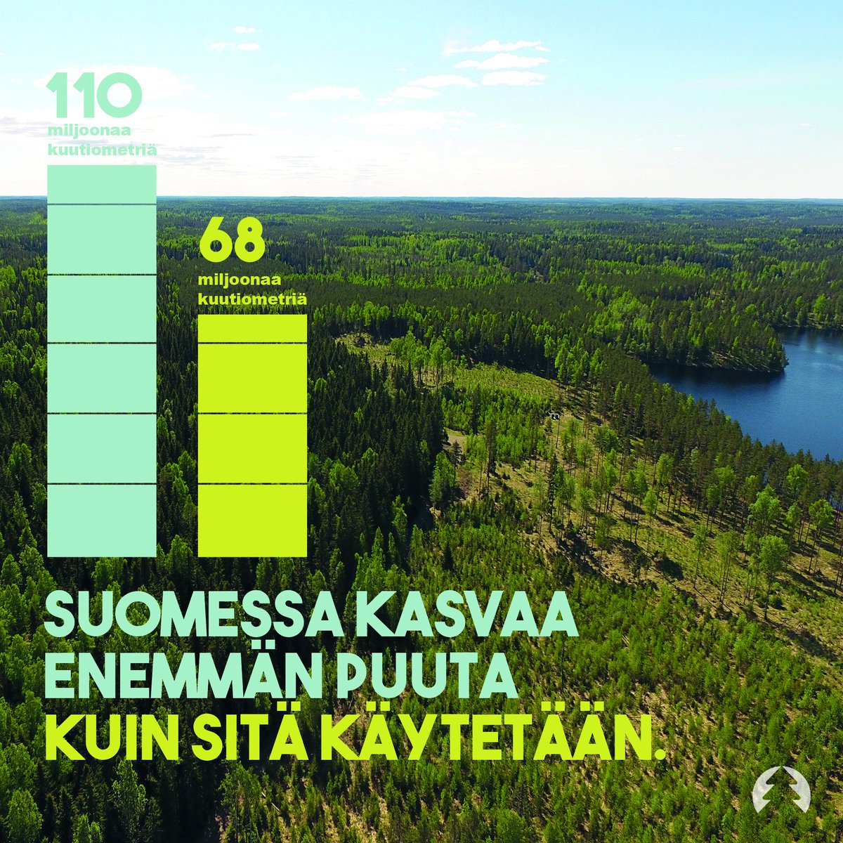 InkaMusta's tweet photo. Suomen #metsä’varat kasvavat jatkuvasti, sillä puuta käytetään huomattavasti vähemmän kuin sitä kasvaa. Siten myös metsien hiilivarasto kasvaa, eli metsämme toimivat #hiilinielu'na ja hillitsevät #ilmastonmuutos'ta. #NytOnPakko https://t.co/ImDWcd1Ec5