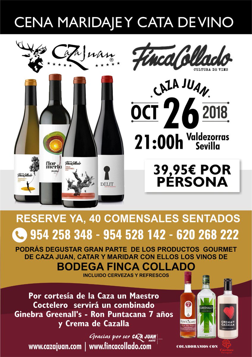 VSeleccionada's tweet photo. Espectacular cena #maridaje. Nos acompañará el alma máter del proyecto de #FincaCollado, Maria del Carmen. #Vinos D.O #Alicante, extraordinarios exponentes de los vinos mediterráneos y la cocina de #CazaJuan. Mejor imposible. https://t.co/M3H8lX3Gb7