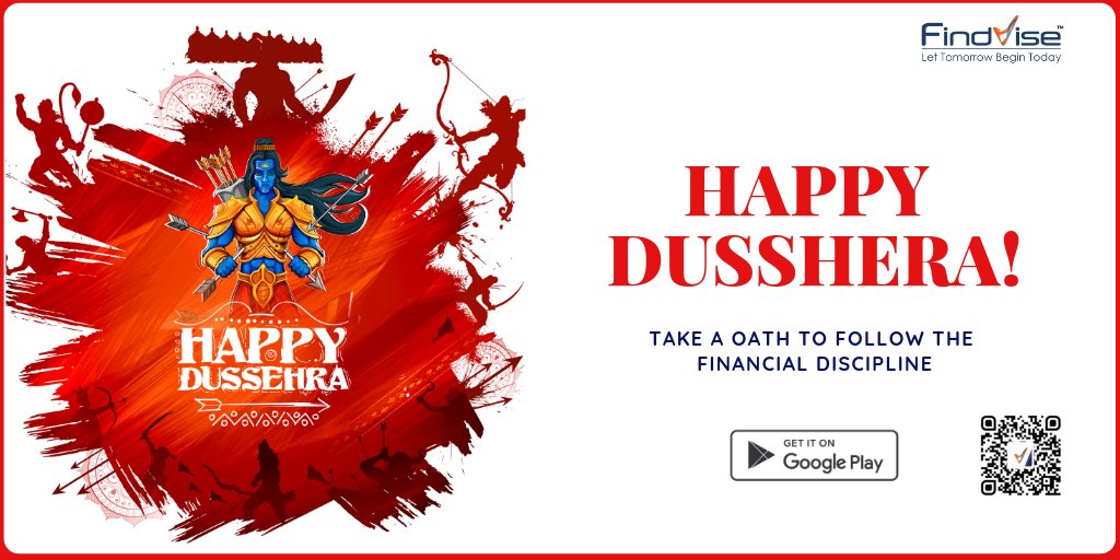 findvise's tweet photo. Team @findvise wishing happy dusshera to everyone.
Start a fresh today and plan for your secure future now.
Download: https://t.co/txNRUXWpek
Or, Visit: https://t.co/nck8HU9DFD
#fintech #Vijayadashmi #Dussehra #FinancialFreedom https://t.co/9sYJSIenYj