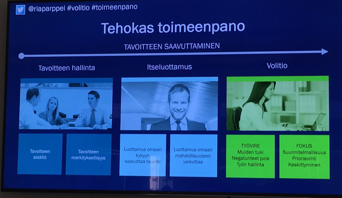 Johtyn's tweet photo. Työvire on paljon muutakin kuin motivaatio. On eri asia olla innostunut ja motivoitunut kuin oikeasti saada asioita aikaiseksi. Siihen tarvitaan toimeenpanon taitoa. #volitio #toimeenpano @riaparppei https://t.co/JeOIuNc5ES