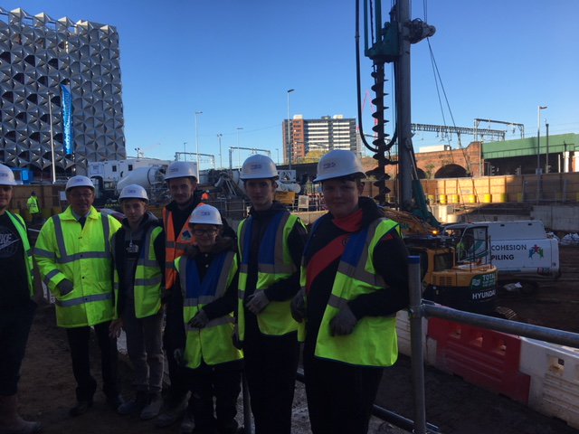 cityskillsscc's tweet photo. Students from our Level 2 Civil Engineering and Level 3 Brickwork classes took part in a site visit yesterday, to the Bowmer and Kirkland site near Salford Central Station. #LearningOutOfTheClassroom #Construction #Salford #Manchester https://t.co/U8mjRKiY0s