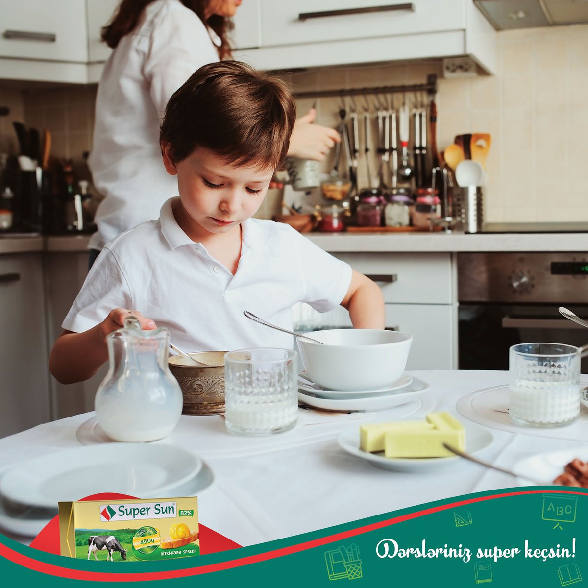 Məktəblər açıldı. Analarımız balacalarımızdan daha həyəcanlıdır. 🙂 Super Sun yağları ilə səhər yeməyi həm ləzzətli olacaq, həm də zehninizi açacaq. 🤩

#SuperSun