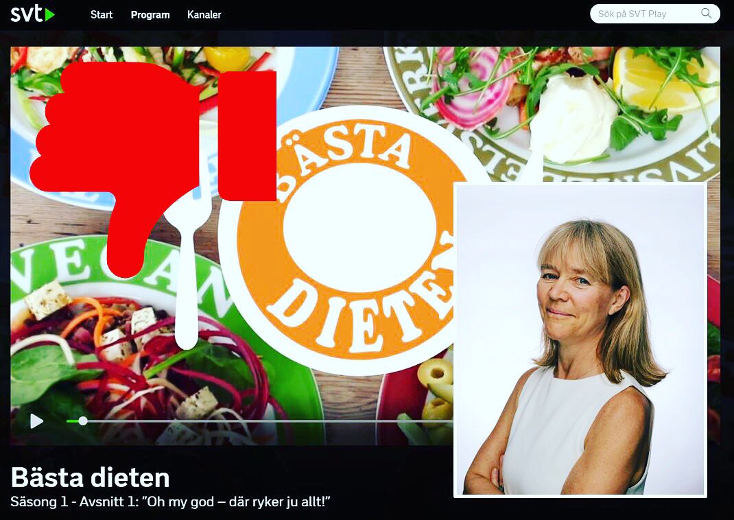 livsmedel's tweet photo. SVT:s vetenskapsreality ”Bästa dieten” är tyvärr mer reality än vetenskap, enligt Livsmedelsföretagens nutritions- och forskningsexpert Elisabet Rytter, som ändå kommer fortsätta titta. Läs hela recensionen: https://t.co/BKktS3qYyw #lchf #vegan #dieter #kostråd https://t.co/46jt0zMYld