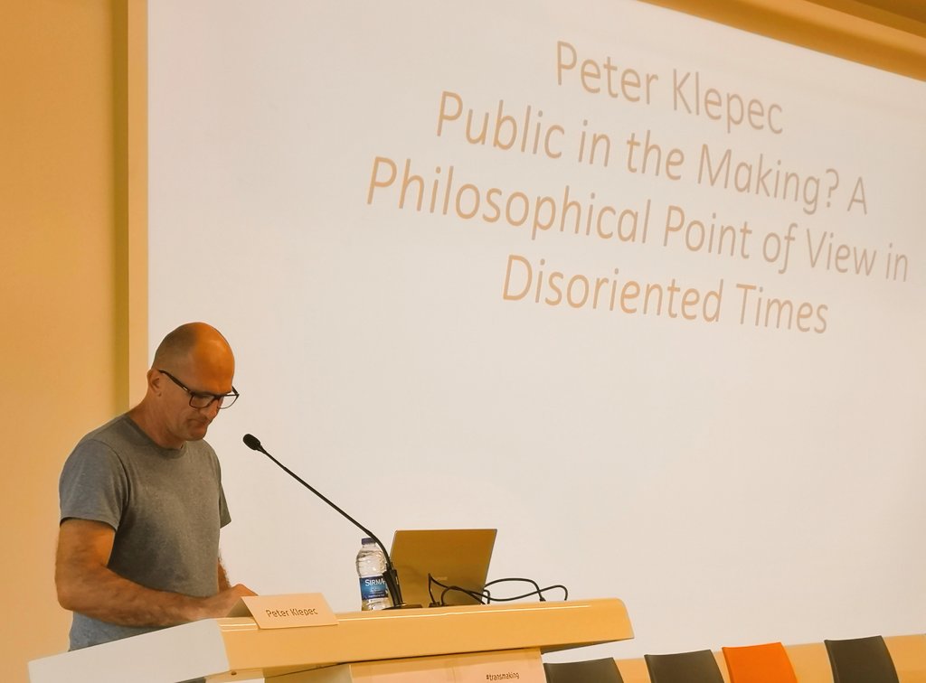 transmaking's tweet photo. A bit of philosophy with @ZrcSazu Peter Klepec 's insight on #publicspace #orientation concepts
#H2020 #Transmaking #PublicintheMaking https://t.co/gWHorkkfl4