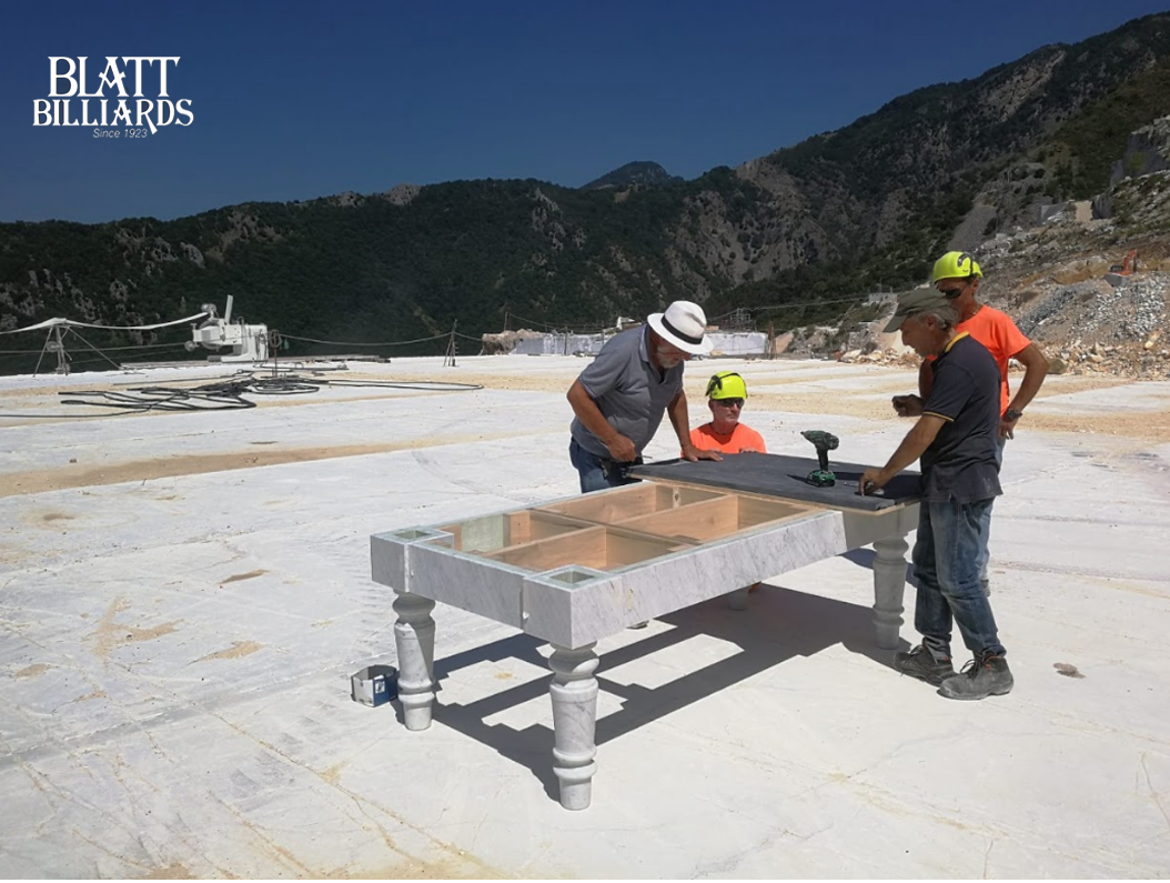 BlattBilliards's tweet photo. Straight from the quarries in the hills of Italy - another stone/marble pool table being crafted. #blattbilliards #adventdesign #marble #pooltables https://t.co/EJjYz0zszV