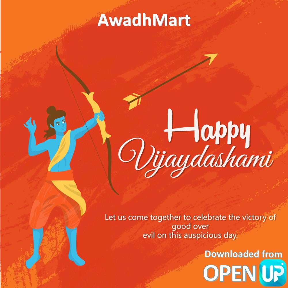 awadhmart's tweet photo. आप सभी को विजयदशमी की शुभकामनाएं 🙏 https://t.co/0DGThWptDw