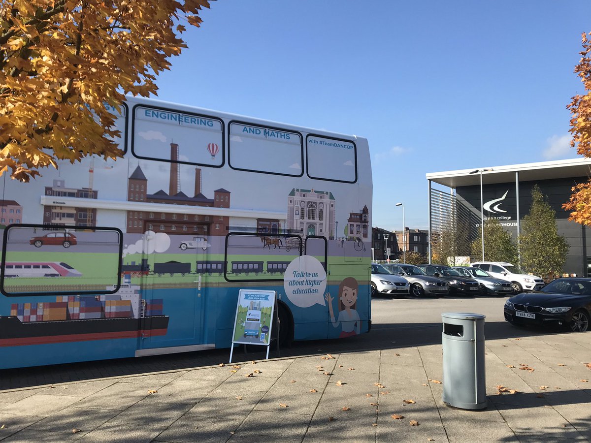 what_megan_said's tweet photo. Just popped over to @derbycollege to see @TeamDANCOP’s STEM bus! Currently packed full of learners enjoying learning more about HE and STEM! #WeAreNCOP https://t.co/an5mSrRbDD