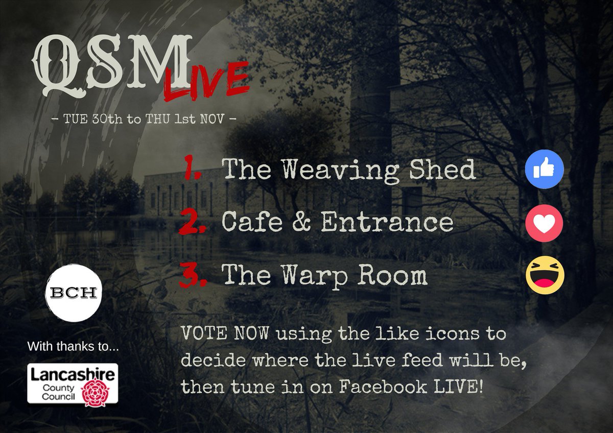We'd like thank @LancashireCC and @LMuseums for allowing us to host Queen Street Mill LIVE over Halloween.  It's great to work with a Council that understands it's community pride and the value of the heritage in it's care! #burnley #briercliffe #queenstreetmill #qsmlive18