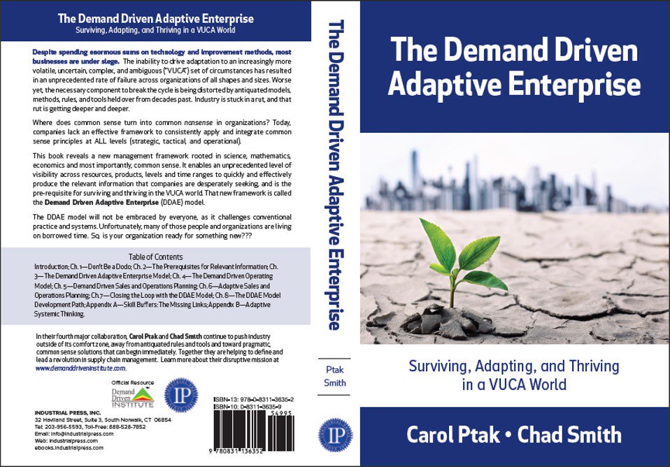 The book jacket for the new <a href="/itsallaboutflow/">Carol Ptak</a> and <a href="/demanddrivenmrp/">Chad Smith</a> book has been completed.  The book is set for December release and is available on Amazon for pre-order. #ddae #demanddriven #ddi #ddmrp