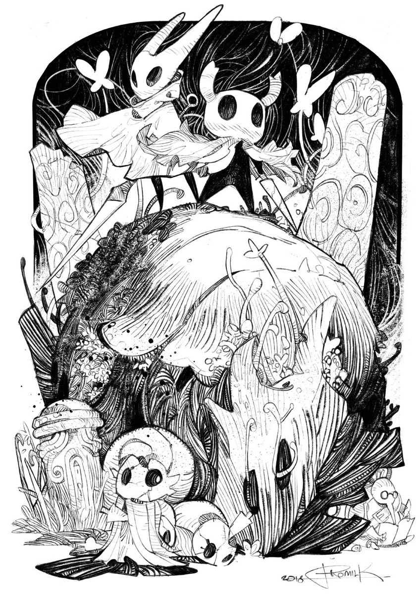 Третьи в #inktober2018! Долгое ожидание милого и злого #hollowknight на #nintendoswitch окупилось для меня сполна - вышла красивейшая и чарующая метройдвания, в которой я с большим удовольствием провёл пару десятков часов своей жизни.
Чего и вам всячески советую!