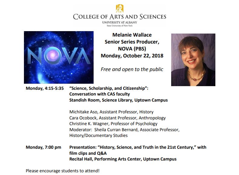 UAlbany LifeSciences (@lsrbnews) on Twitter photo 10/22 Panel & Presentation with <a href="/ualbany/">University at Albany</a> <a href="/CaraOcobock/">Cara Ocobock</a>, <a href="/UAlbanyPsych/">UAlbany Psychology</a> Christine Wagner, @UAlbanyHistory Michitake Aso & <a href="/novapbs/">NOVA | PBS</a> Melanie Wallace 10/22 Panel & Presentation with <a href="/ualbany/">University at Albany</a> <a href="/CaraOcobock/">Cara Ocobock</a>, <a href="/UAlbanyPsych/">UAlbany Psychology</a> Christine Wagner, @UAlbanyHistory Michitake Aso & <a href="/novapbs/">NOVA | PBS</a> Melanie Wallace
