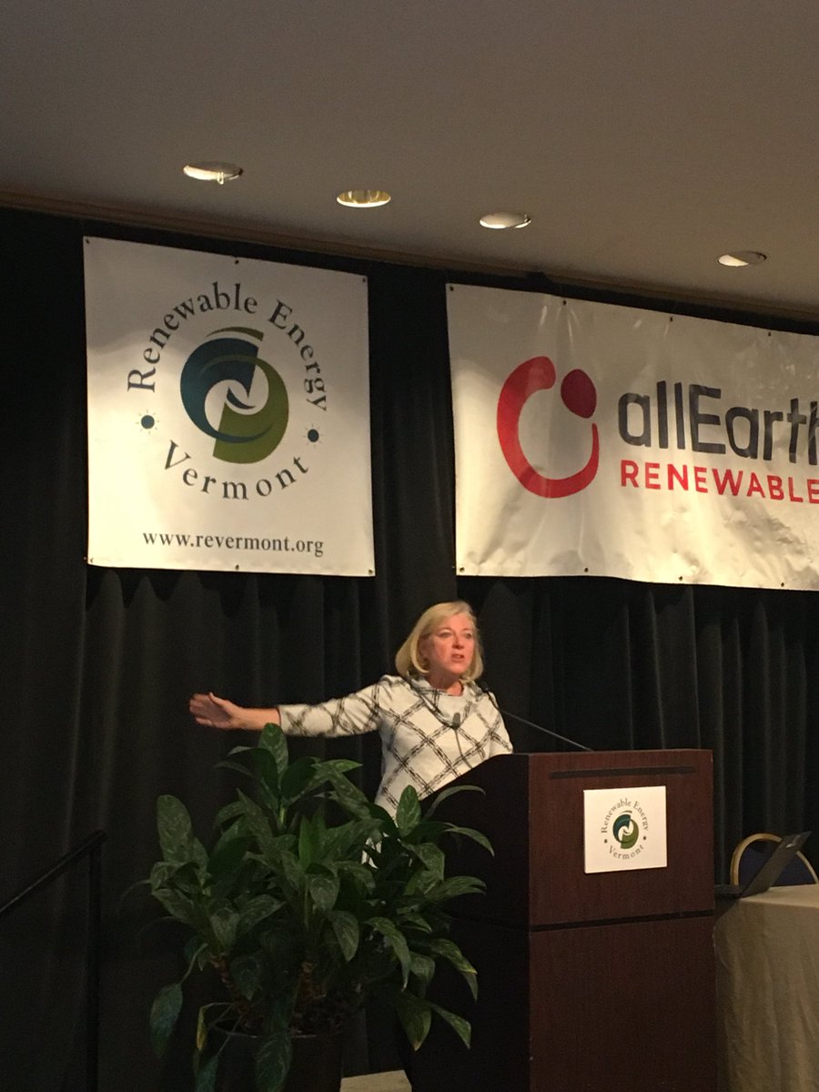 RE_Vermont's tweet photo. “If I leave you with nothing else, it’s that policy is very important to driving transition” @CleanGridView at #rev2018 https://t.co/dogRU2wPPB