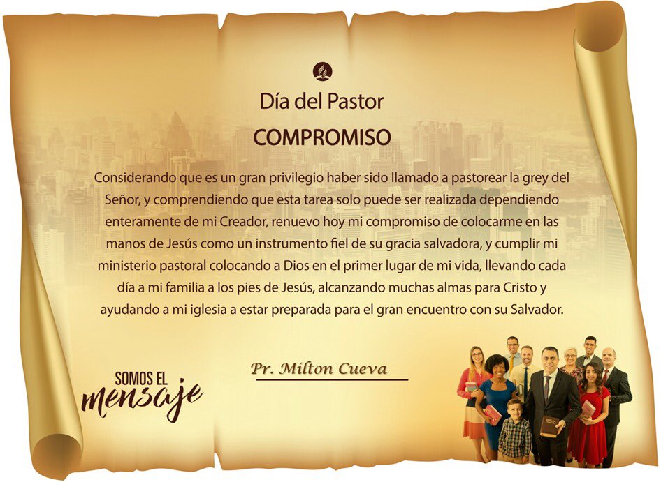 #MicompromisoPastoral en este día del Pastor renuevo mi compromiso de trabajar con pasión por Dios, por mi familia y por la iglesia que Dios me confió. <a href="/R_Montero/">Rafael Montero</a> <a href="/EnzoChavez/">Enzo Chávez</a> <a href="/prertonkohler/">Erton C Köhler</a>